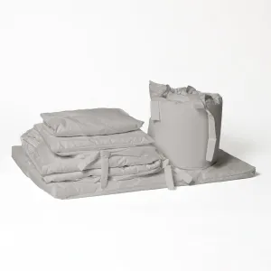 9 Piece Cot Bedding Set (Large Change Mat) - Light Grey