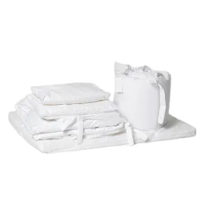 9 Piece Cot Bedding Set (Large Change Mat) - White