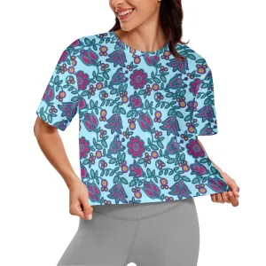 Beaded Nouveau Marine Women's Cropped T-shirt