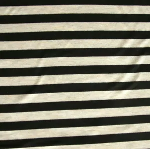 Black/Biege Stripe Bamboo Lycra Knit Fabric