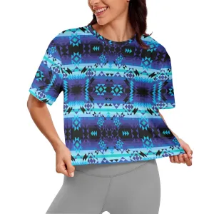 Blue Star Women's Cropped T-shirt