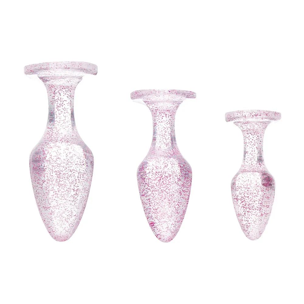 Booty Sparks Glitter Gem Anal Plug Set Pink