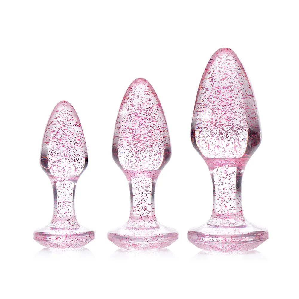 Booty Sparks Glitter Gem Anal Plug Set Pink