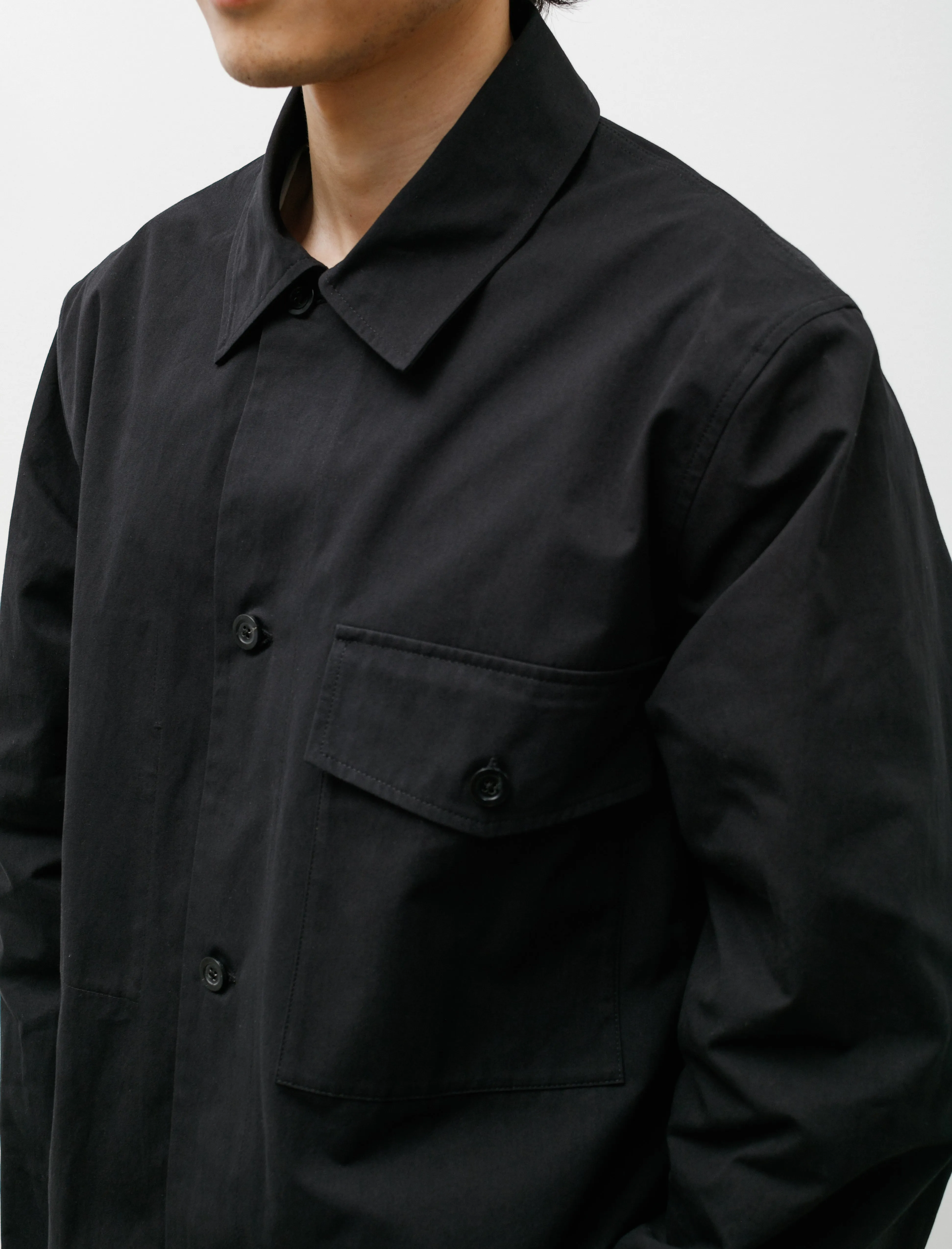 Boxy Over Shirt Heavy Cotton Poplin Black