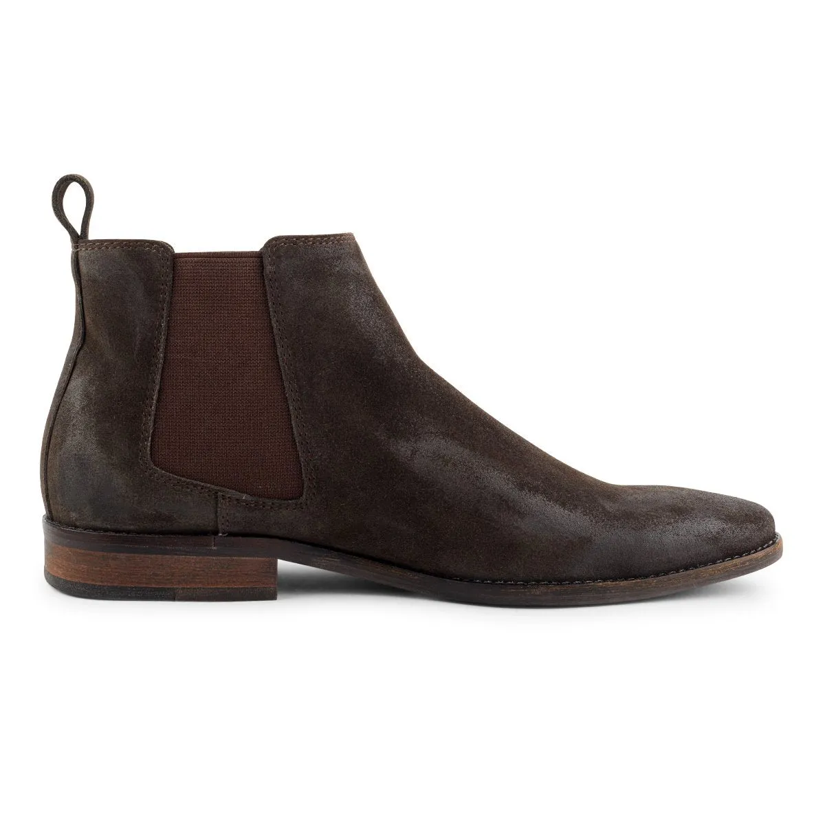 Camden Oiled Leather Nu-Buck Chelsea Boot in Chocolate