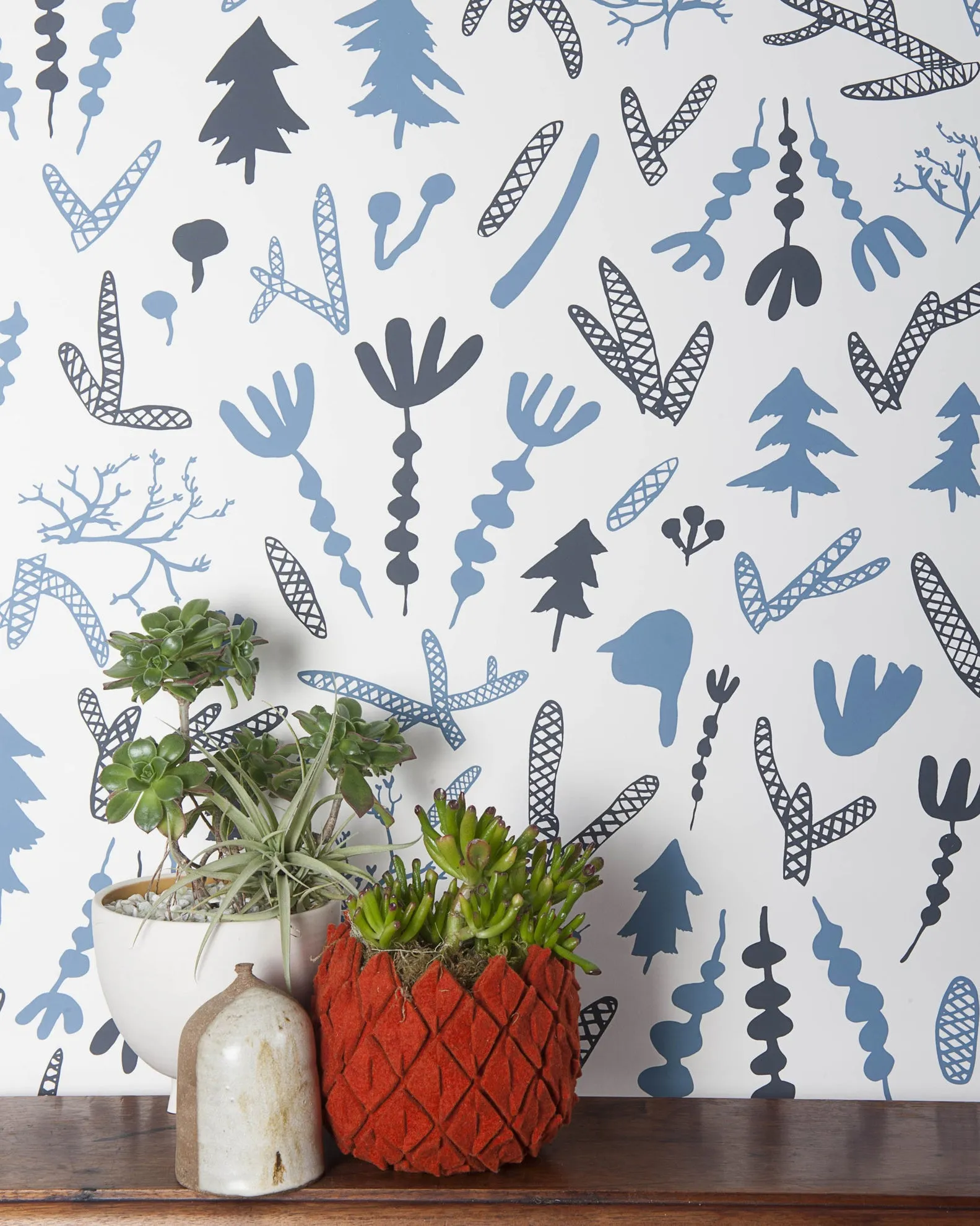 Cle Elum - Denim on Denim on Cream - Residential Wallpaper