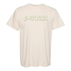 Coffee Heart Letter Patch Comfort Colors T-Shirt