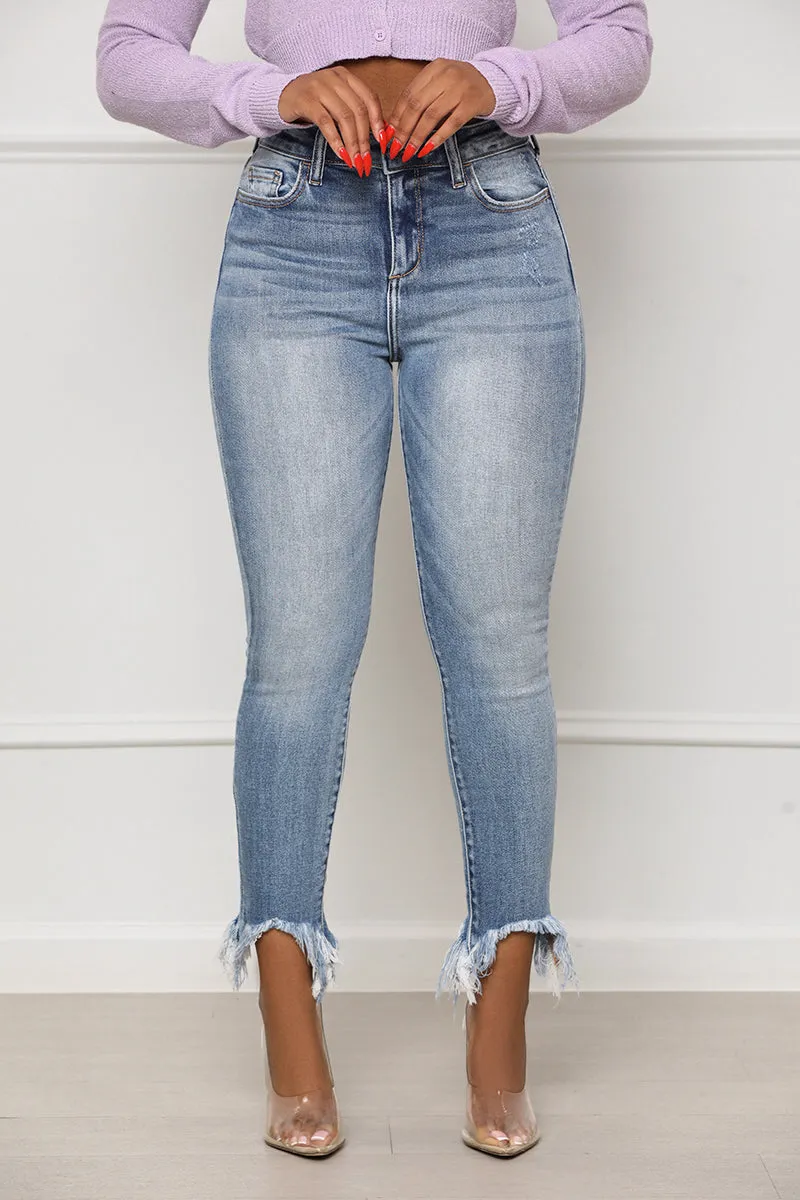 Cut Off Distressed Skinny Denim- FINAL SALE