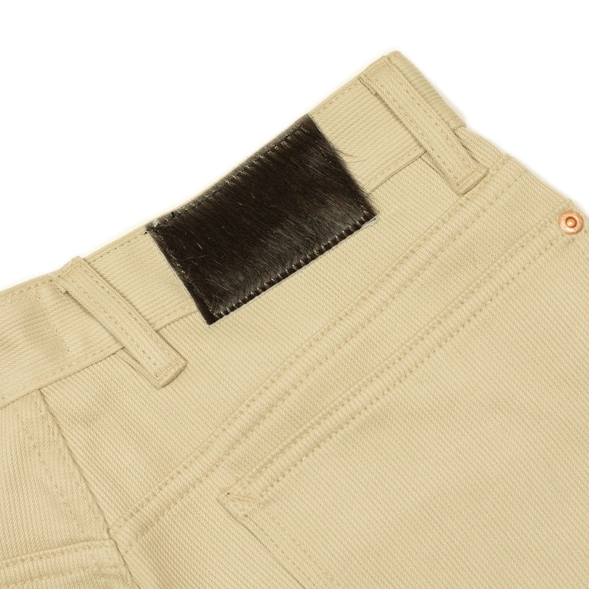 Five pocket pants in off white Japanese bedford cord