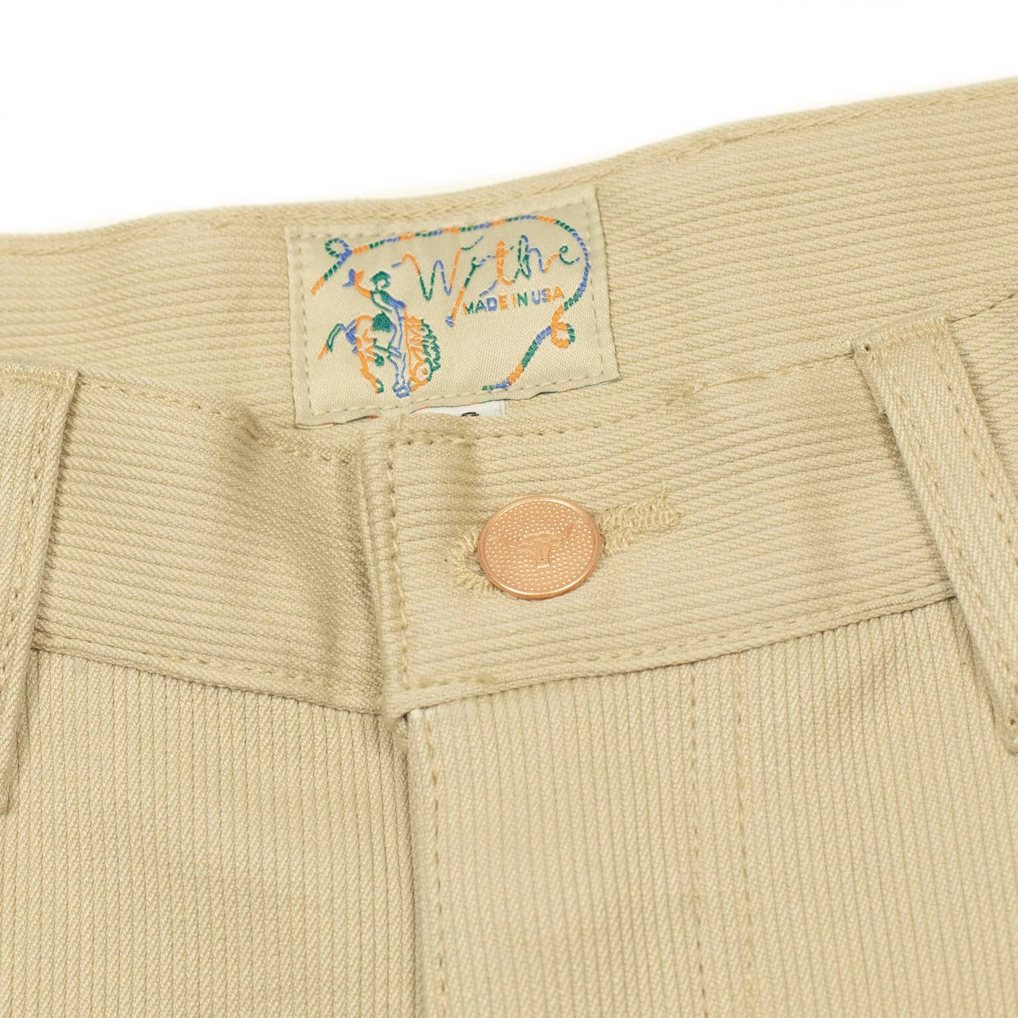 Five pocket pants in off white Japanese bedford cord