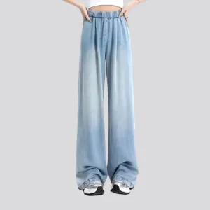 Floor-length women's soft jeans