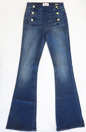 Frame Denim - Le High Flare Jeans with Side Button in Lupin