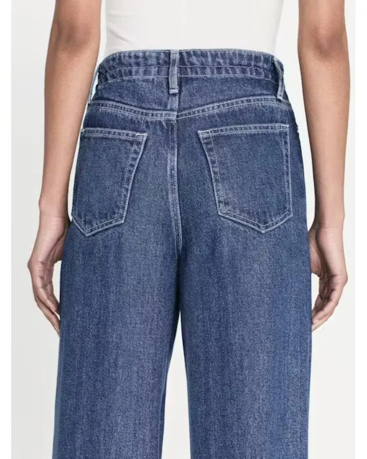 Frame Drawstring Wide Leg Jeans