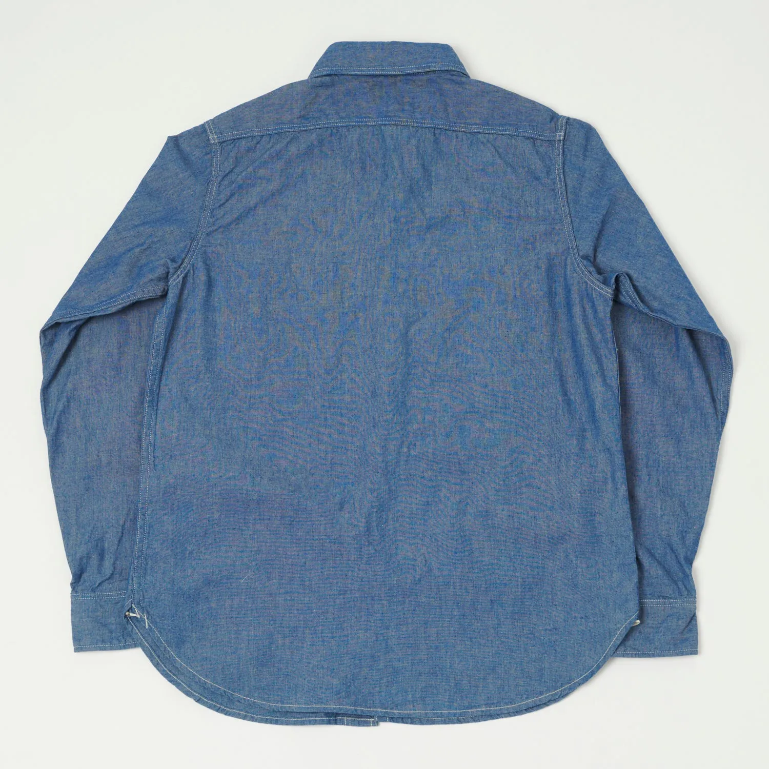 Full Count 4810-22 5oz Original Selvedge Chambray Shirt - Mid Blue