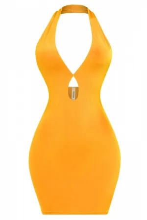 Harleen Mango Halter Mini Dress