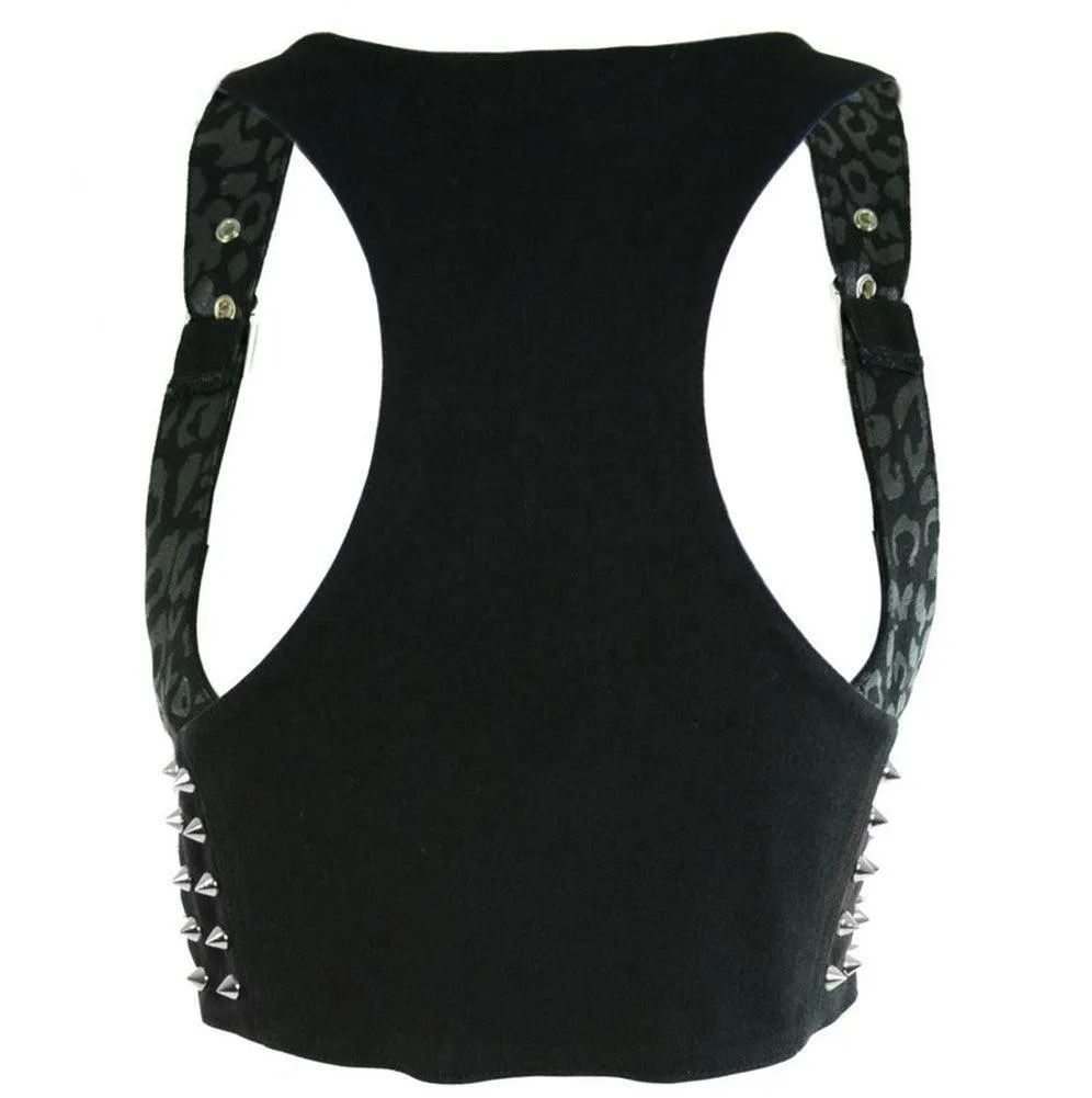 Heartless- STUDDED DEVINA TOP - Black gothic accessory