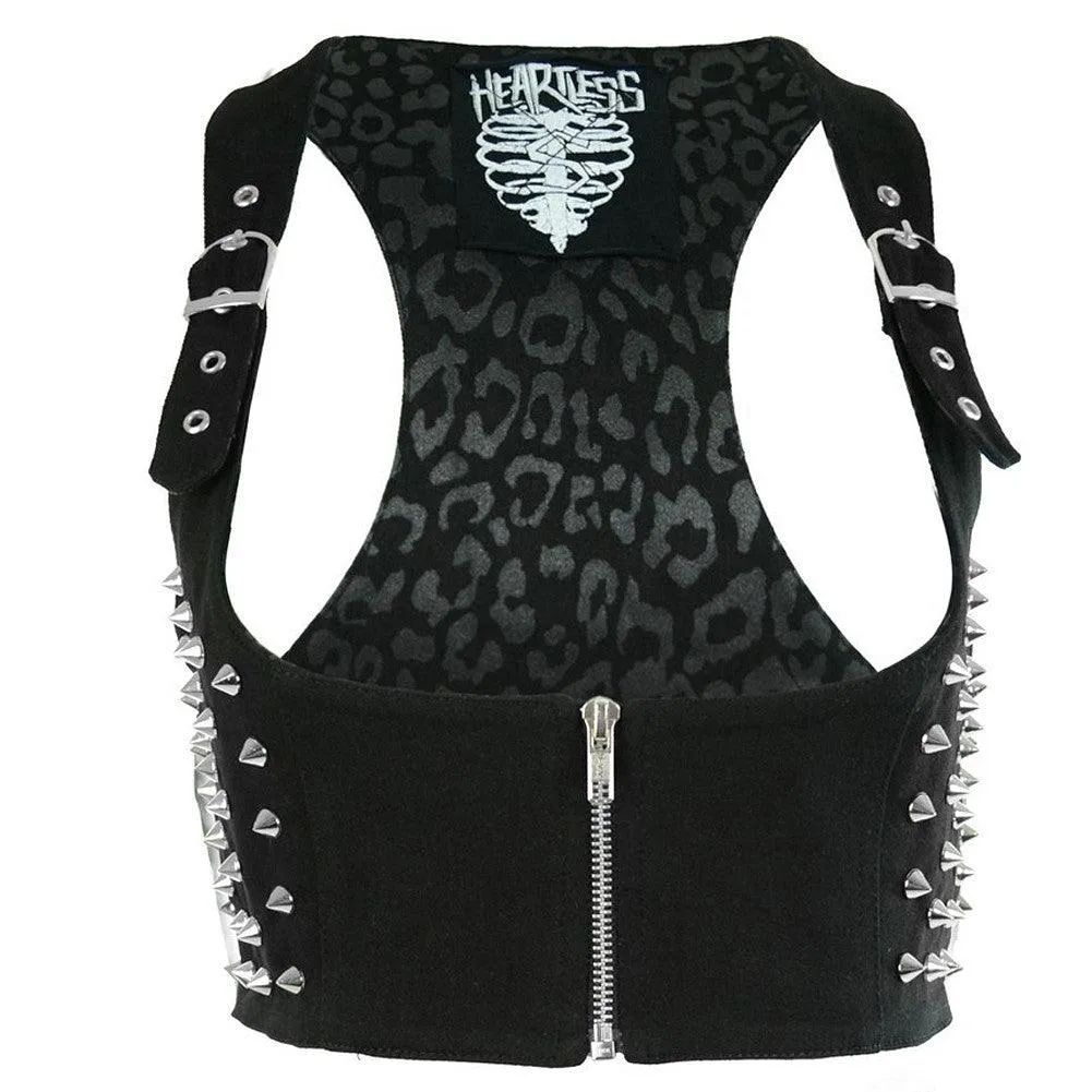 Heartless- STUDDED DEVINA TOP - Black gothic accessory