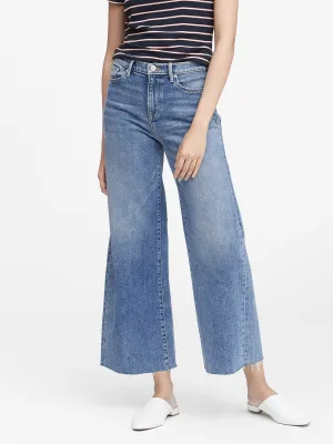 High-Rise Wide-Leg Cropped Jean in Vintage Blue