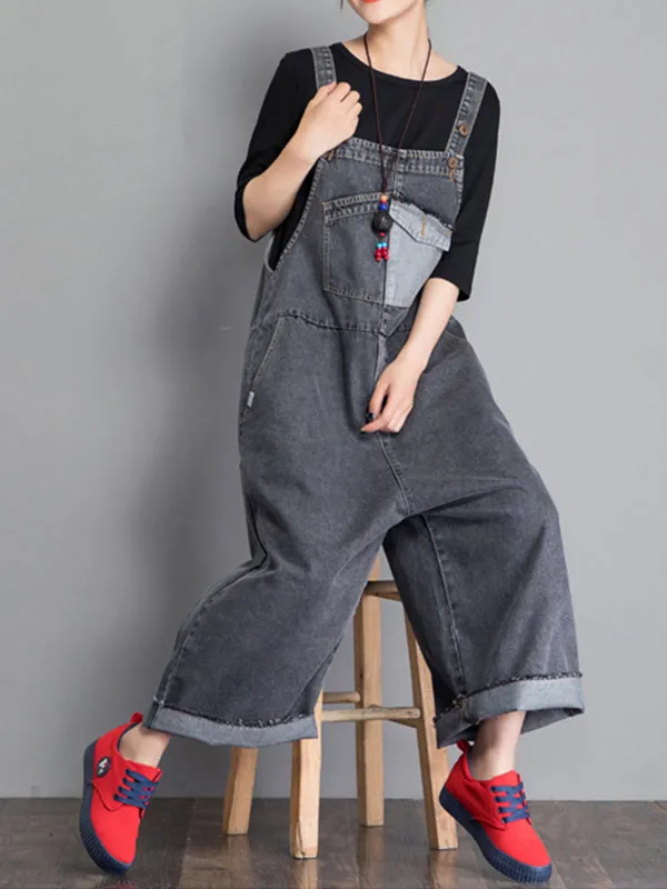 Jackie Thicken Denim Wide Leg Vintage Overall Dungaree