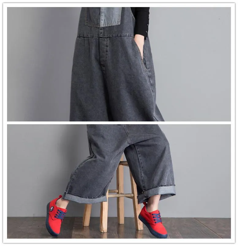 Jackie Thicken Denim Wide Leg Vintage Overall Dungaree