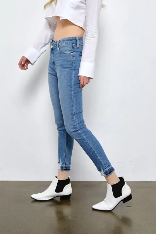 Katherine High Rise Crossover Skinny Jeans