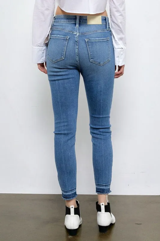 Katherine High Rise Crossover Skinny Jeans