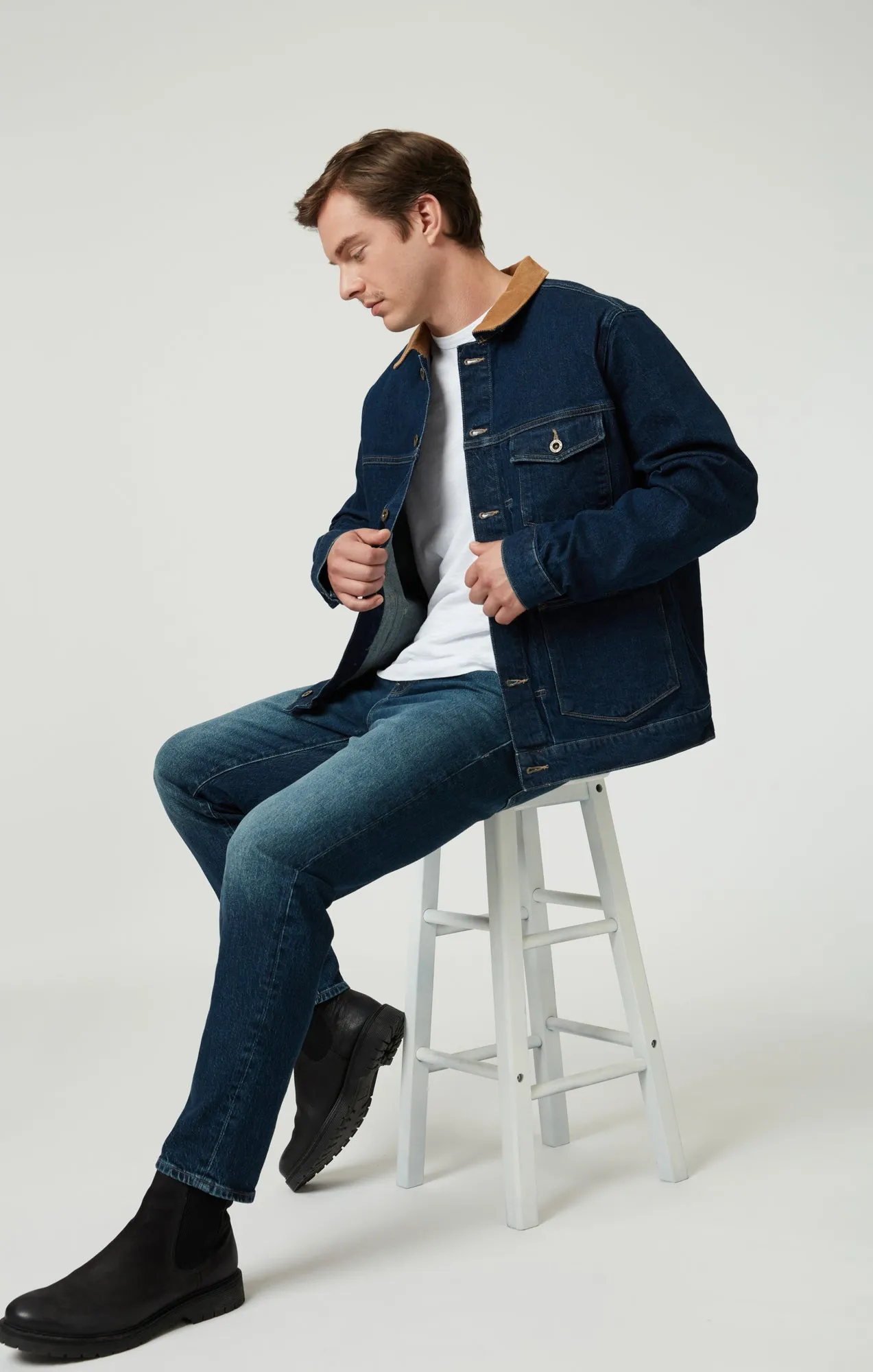 LONDON RELAXED TAPERED LEG IN DEEP BLUE DENIM