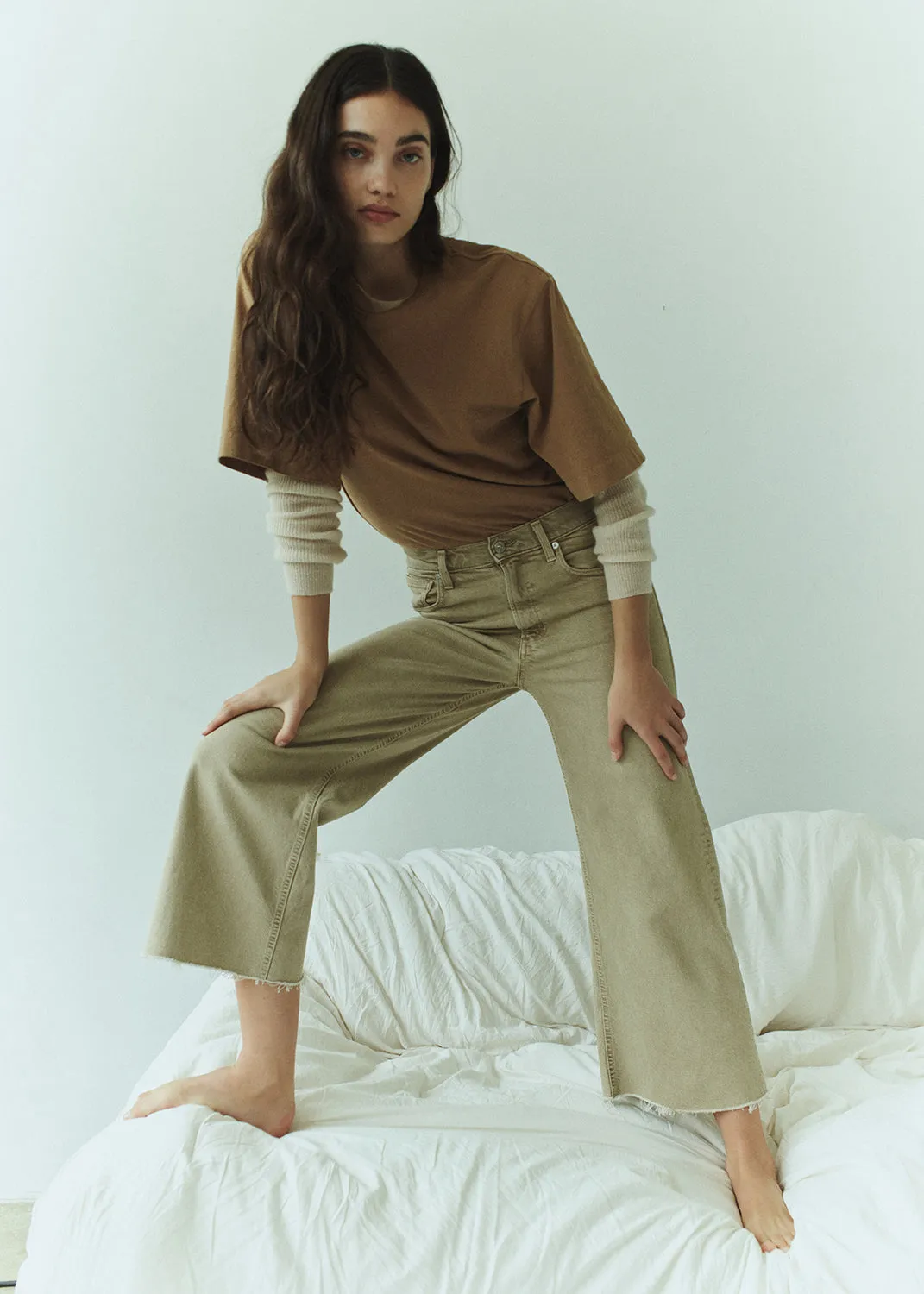 Lyra Wide Leg Crop in Porcini