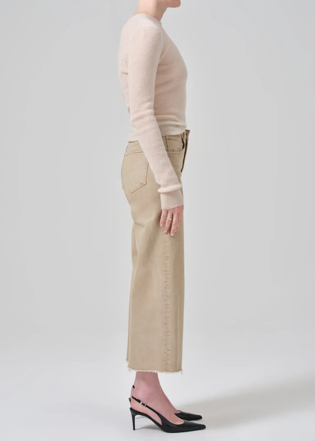 Lyra Wide Leg Crop in Porcini