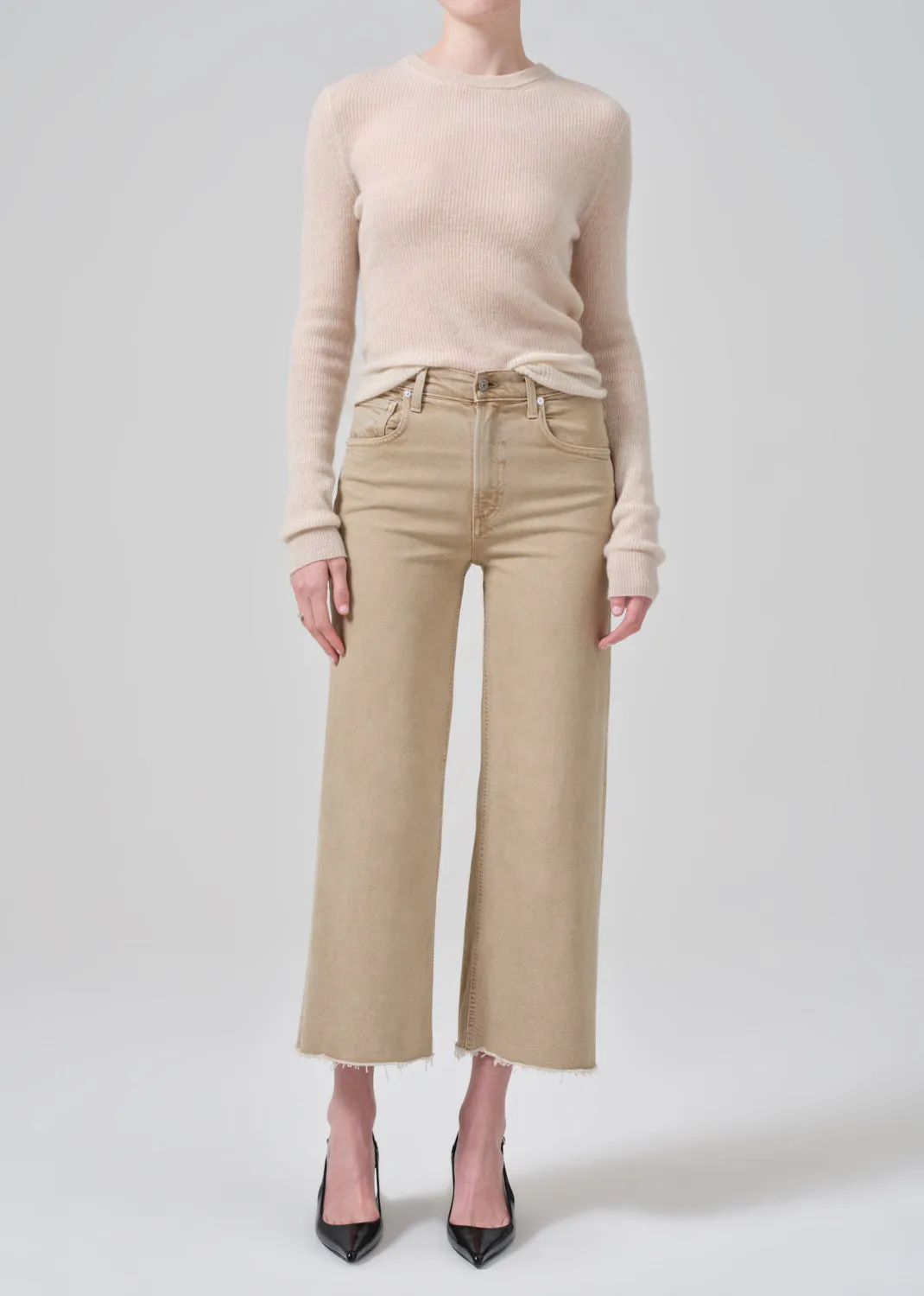 Lyra Wide Leg Crop in Porcini