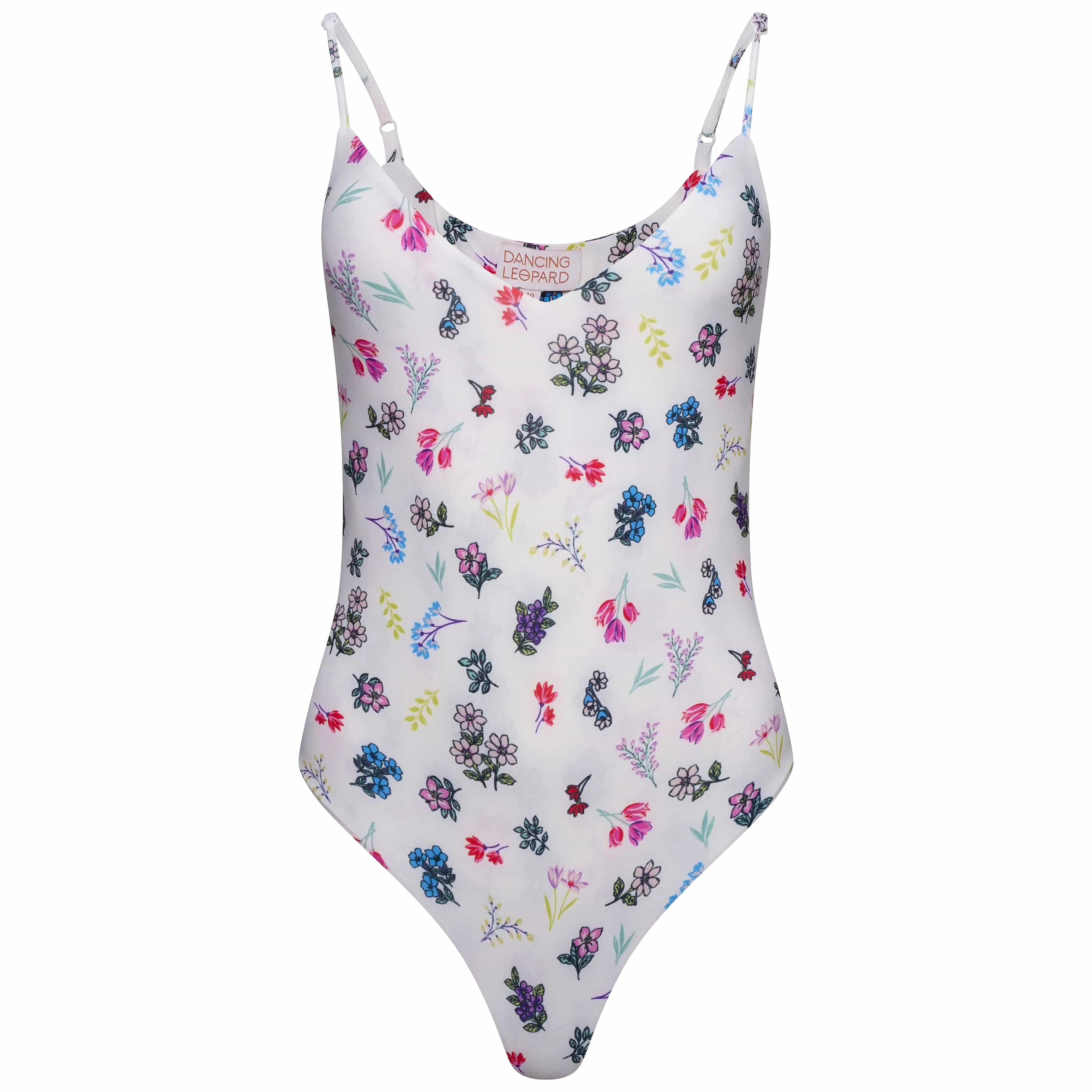 Midori V-Neck Bodysuit in Spaced Ditsy Floral