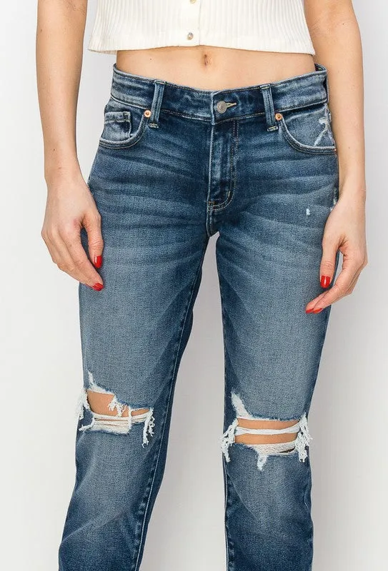 Natalia Plus Mid Rise Boyfriend Jeans