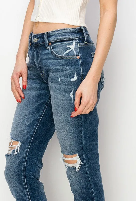 Natalia Plus Mid Rise Boyfriend Jeans