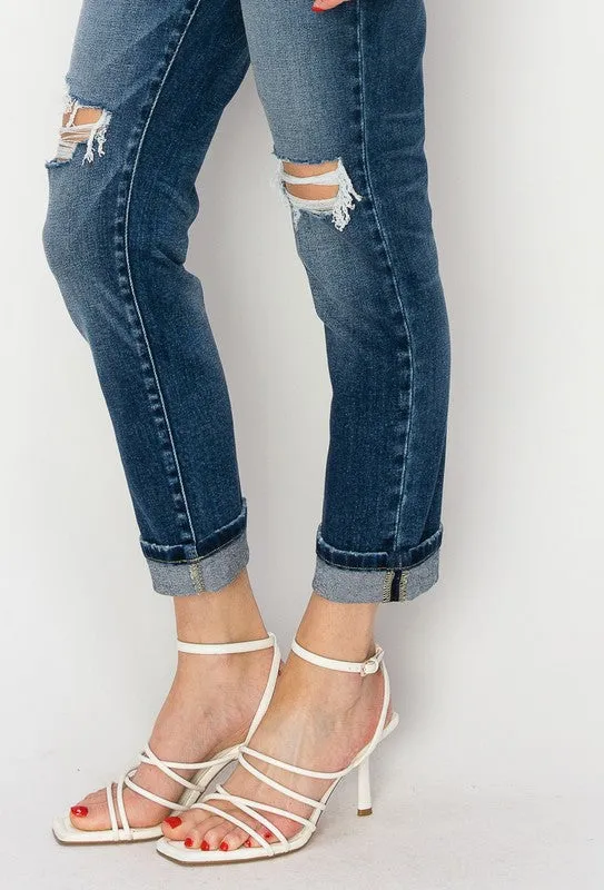 Natalia Plus Mid Rise Boyfriend Jeans