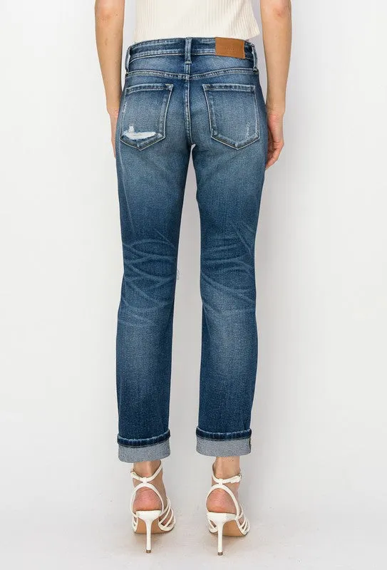 Natalia Plus Mid Rise Boyfriend Jeans