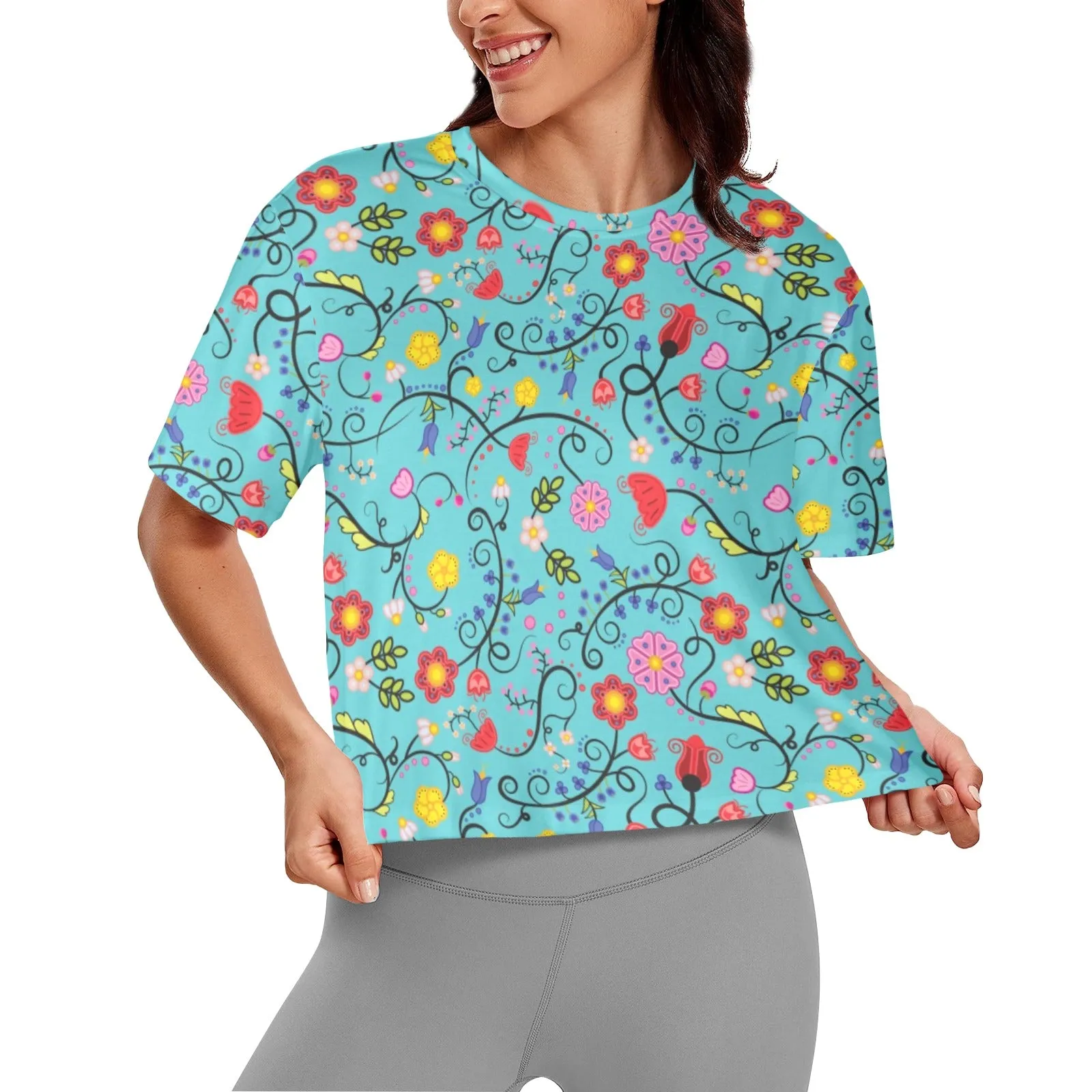 Nipin Blossom Sky Women's Cropped T-shirt