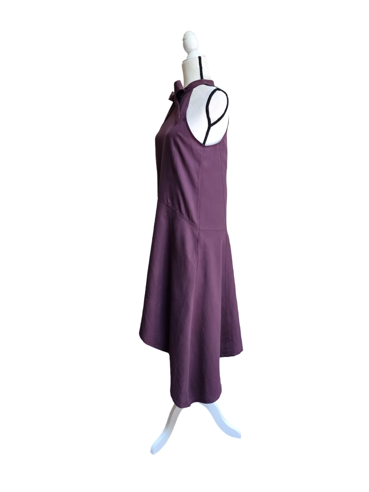 Pre-owned Ulla Johnson Bordeau Purple Twill Liz Dress Size 4