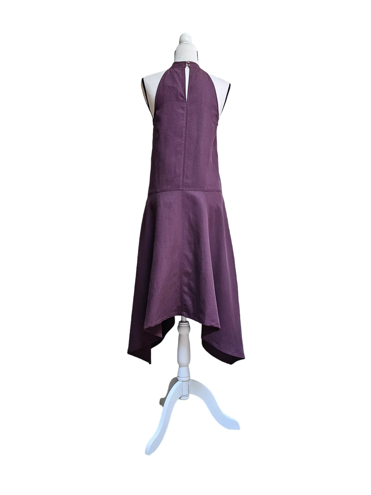 Pre-owned Ulla Johnson Bordeau Purple Twill Liz Dress Size 4