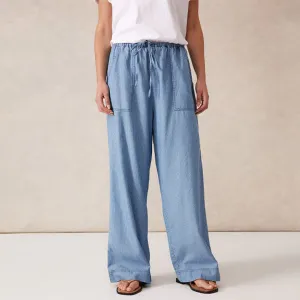 Relaxed Beach Pant - Vintage Blue Pinstripe