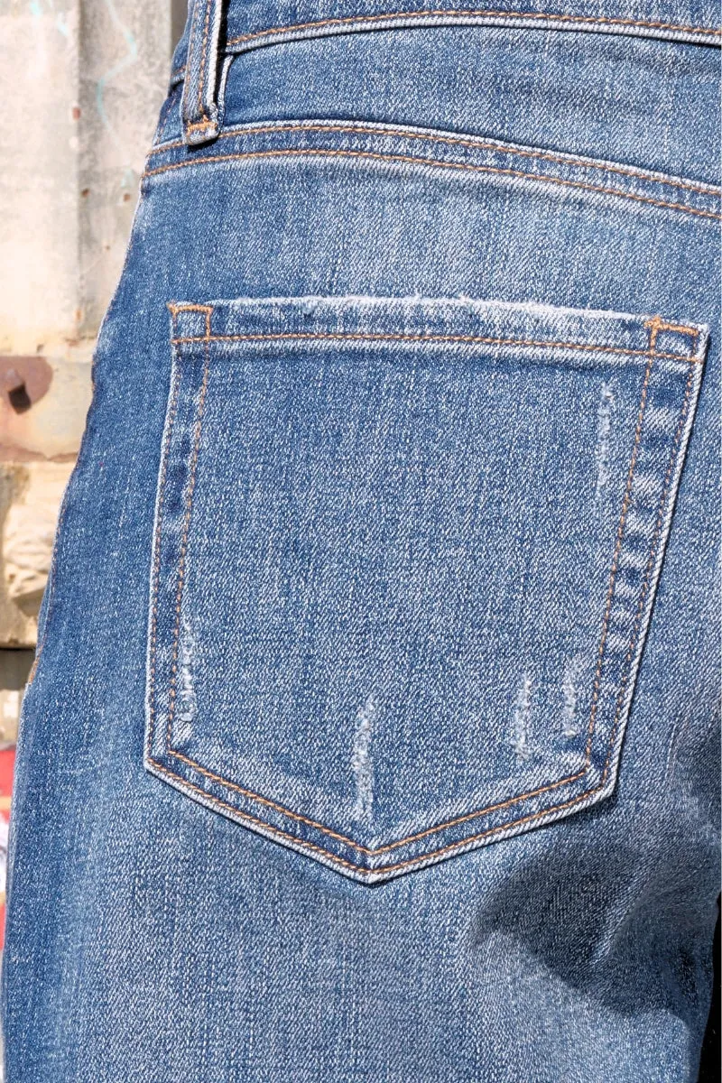 RELAXED TAPERED HIGH RISE CUT SEAM DETAILING BARREL JEANS