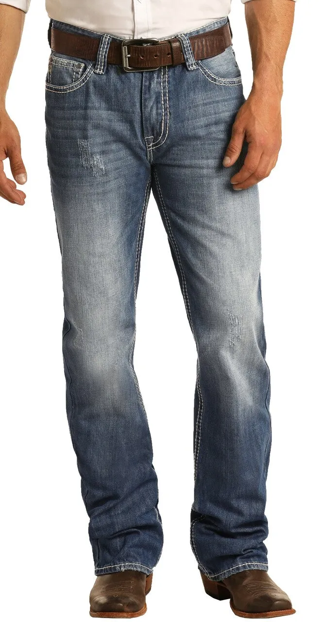 Rock & Roll Denim Relaxed Fit Straight Bootcut Jeans #M0S1612