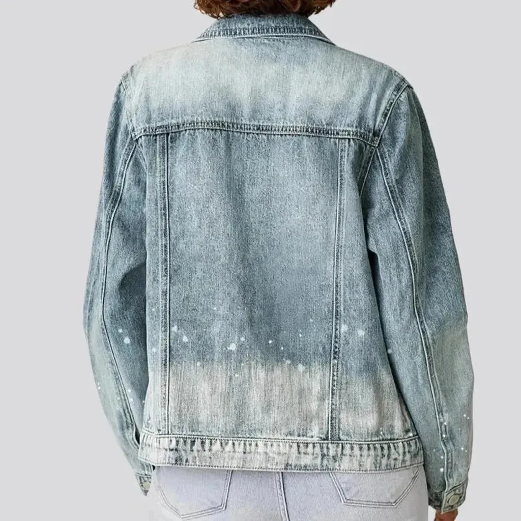 Sanded denim jacket
 for women