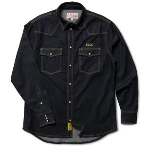 Schaefer Classic Western Denim Snap Shirt-Dark Indigo