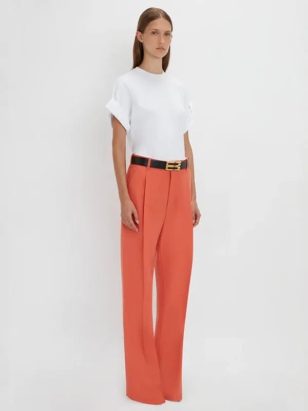 Single Pleat Trouser in Papaya