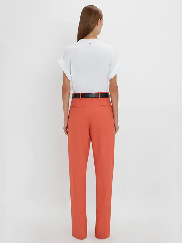 Single Pleat Trouser in Papaya