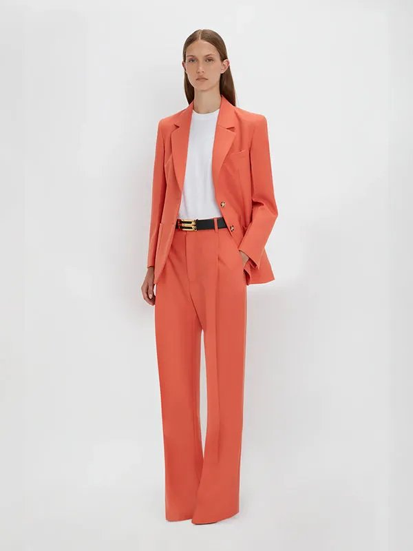 Single Pleat Trouser in Papaya