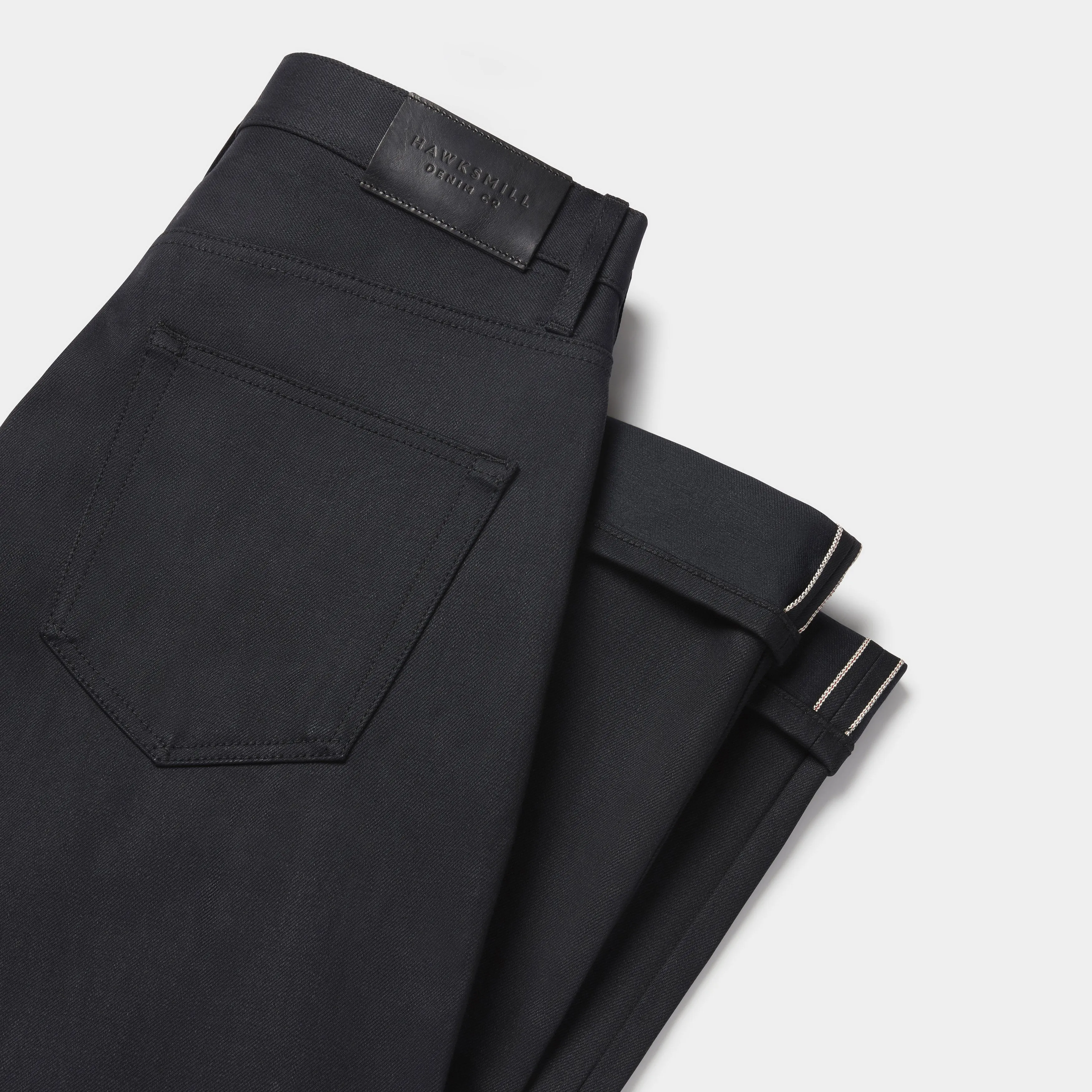 Slim Tapered Organic Selvedge Raw Denim Jeans - Black