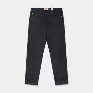 Slim Tapered Organic Selvedge Raw Denim Jeans - Black