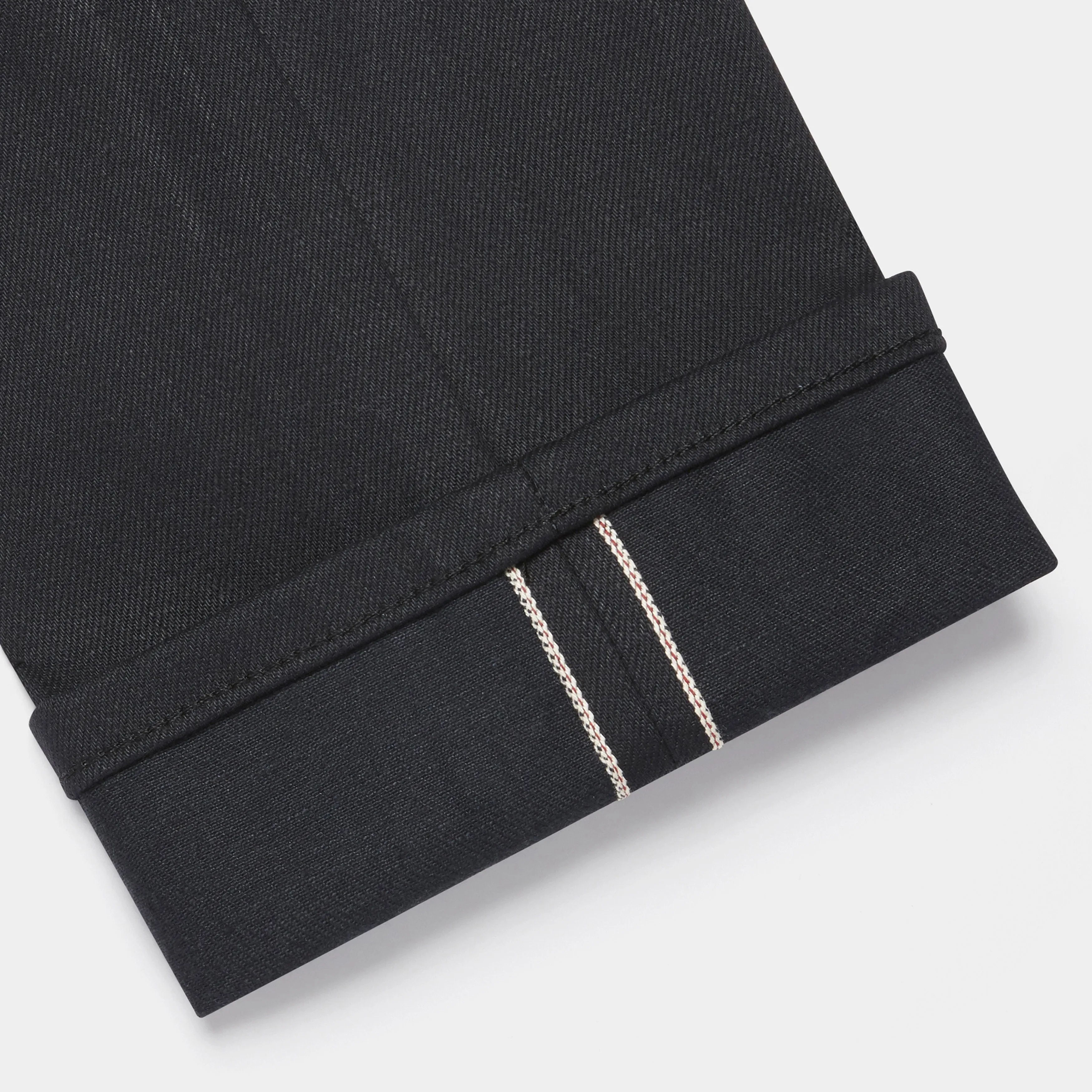 Slim Tapered Organic Selvedge Raw Denim Jeans - Black