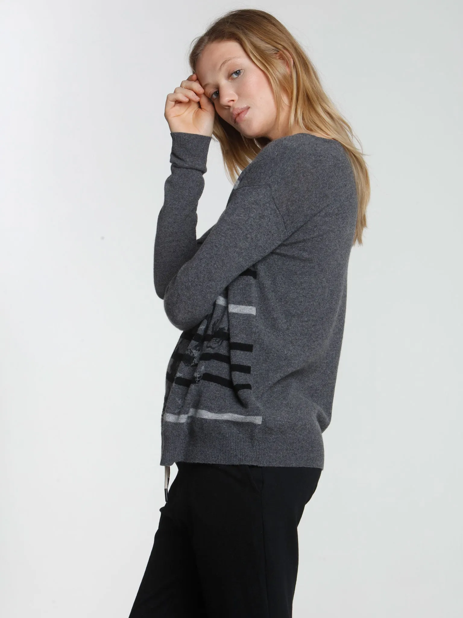 Starlet Stripe Crew - Charcoal